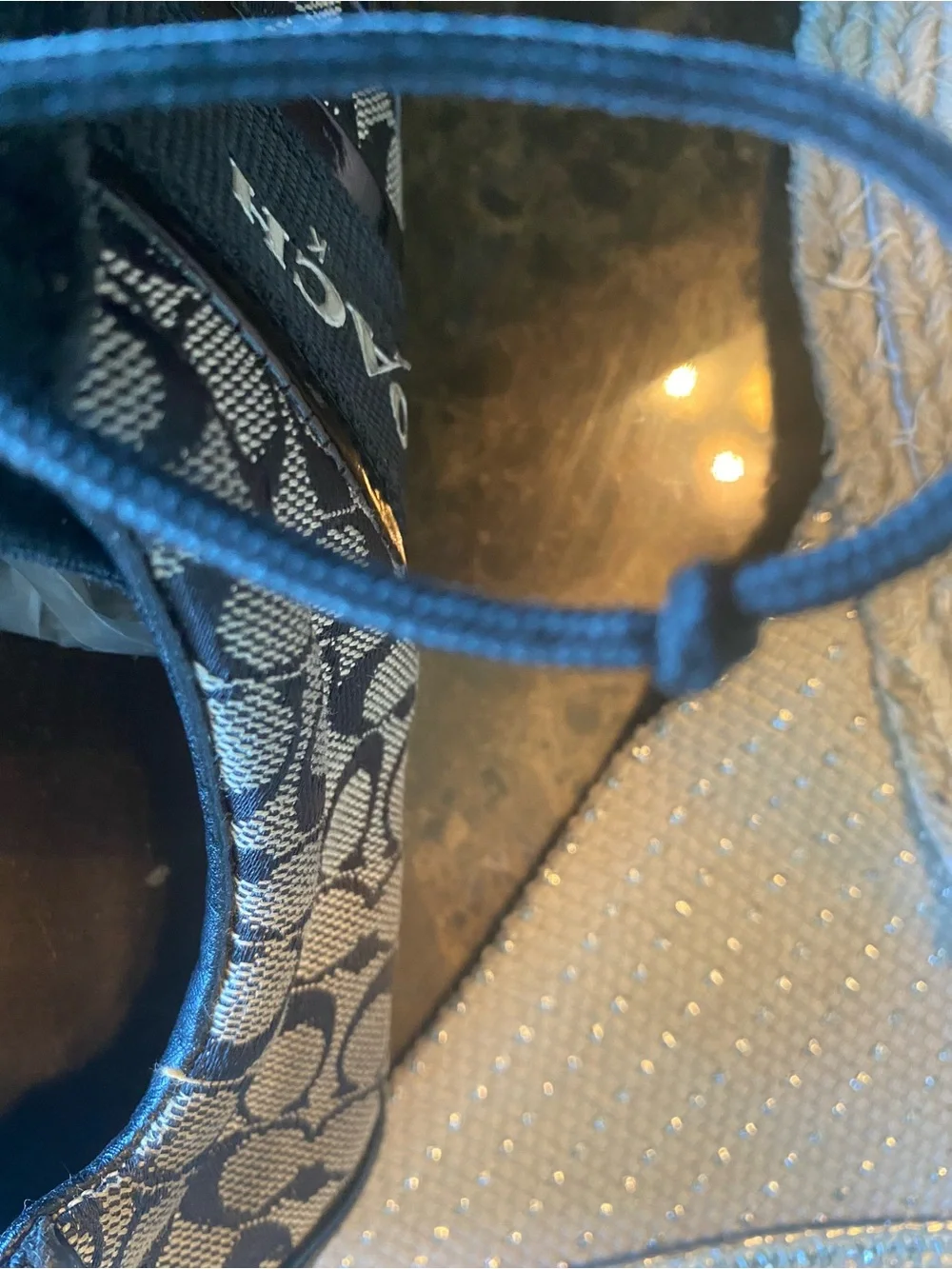 Coach Black and Cream Monogram Lace-Up Sneaker